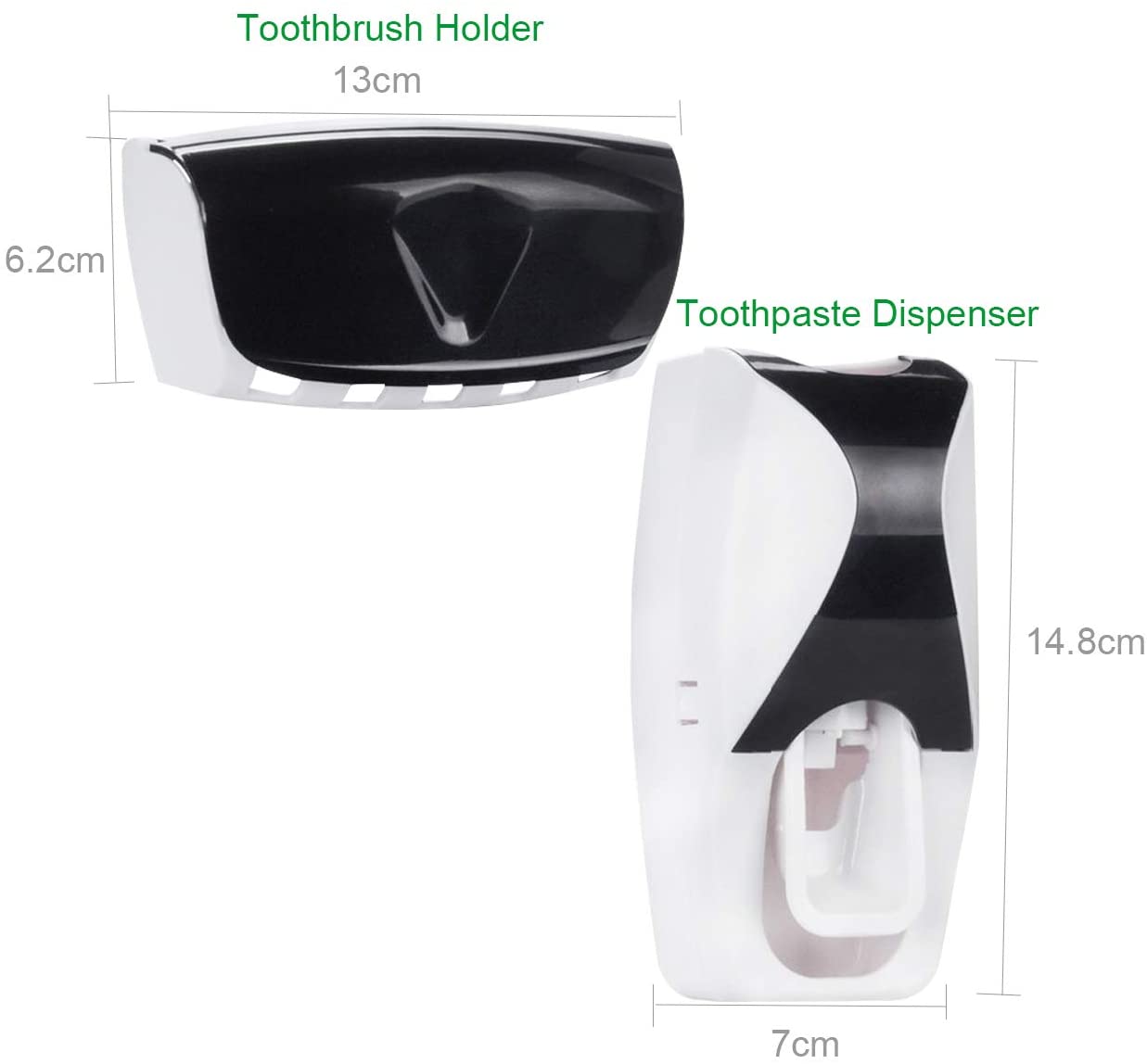 Automatic Hands-Free Wall Mounted Toothpaste Dispenser Squeezer with 5-Hole Toothbrush Holder