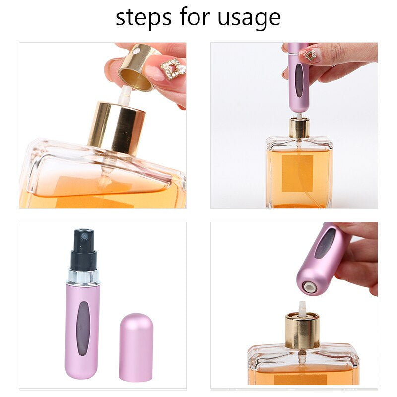 Portable Mini Refillable Perfume Bottle with Spray